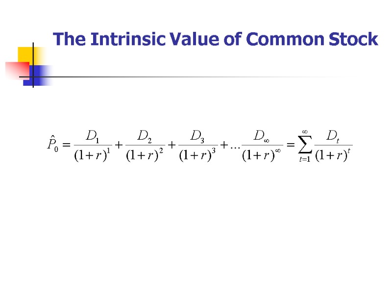 The Intrinsic Value of Common Stock
